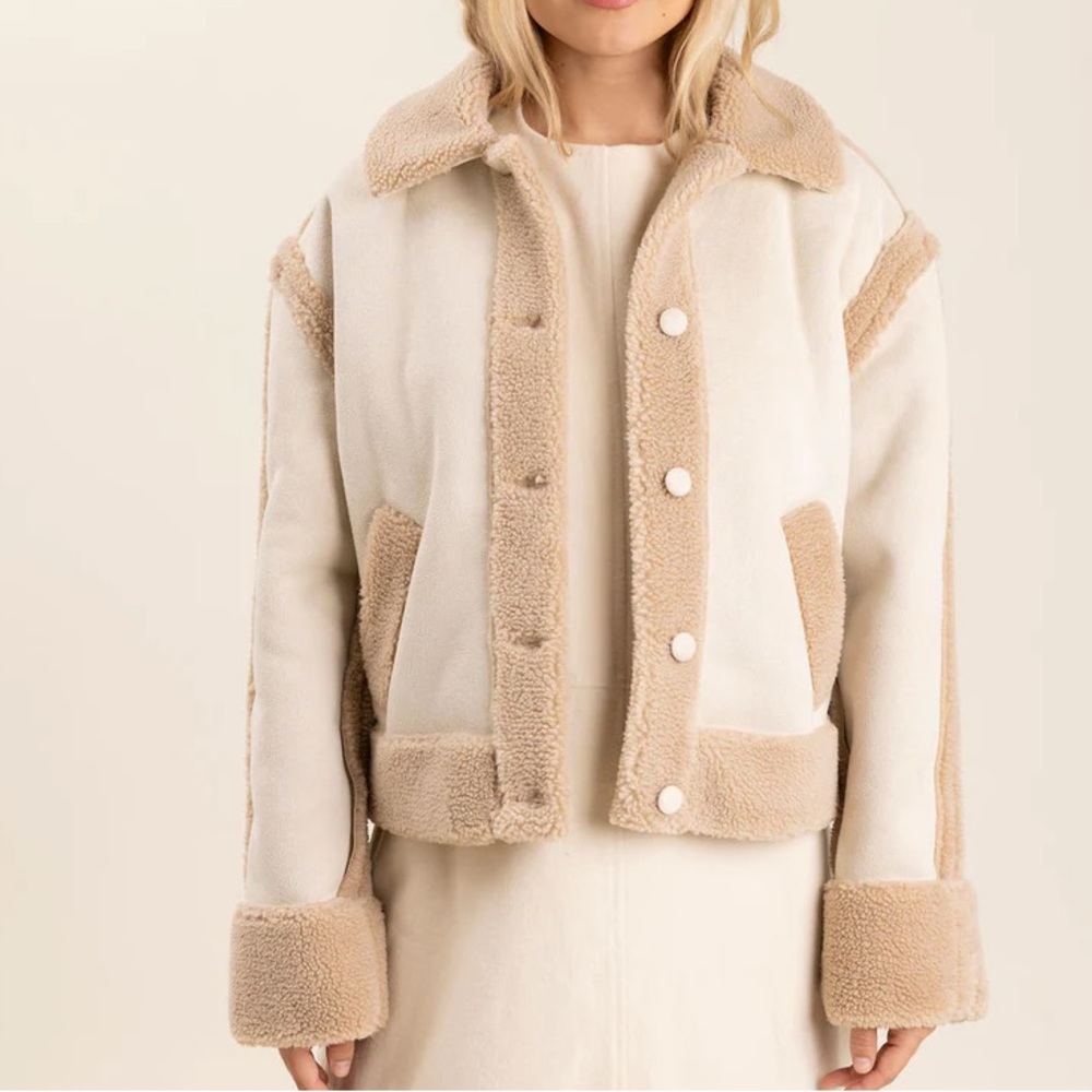 S'EDGE women’s Chiffon  Shearling Jacket